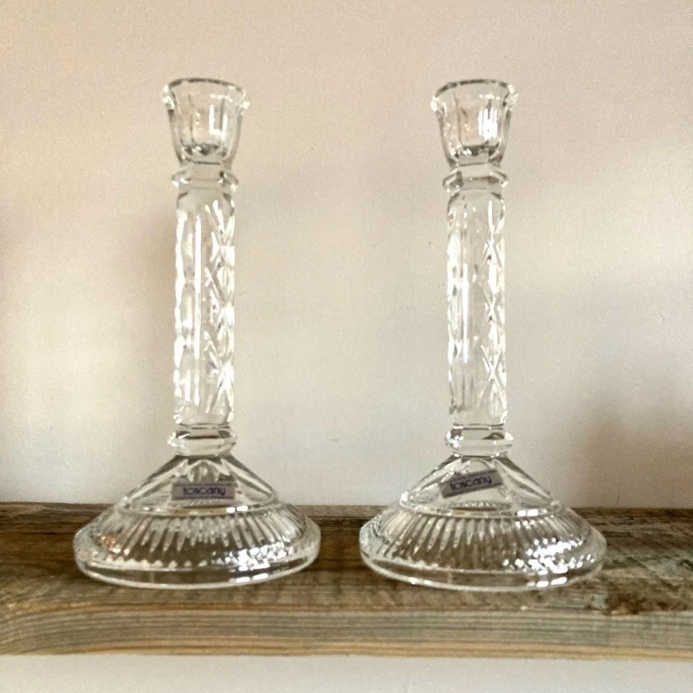 Toscany Crystal Candlestick set of 2